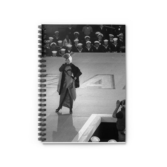 Suzanne Somers performs for the crew of the aircraft carrier USS RANGER (CV-61) Spiral Bound Ruled Notebook with Printed Cover