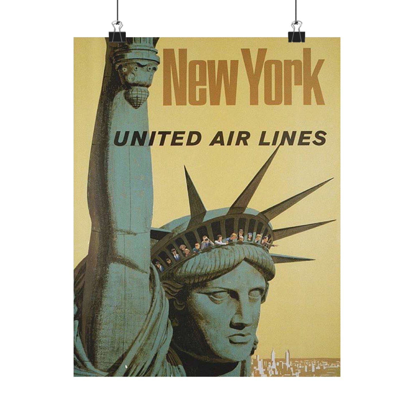 United Airlines New York Poster (19477941155) High Quality Matte Wall Art Poster for Home, Office, Classroom