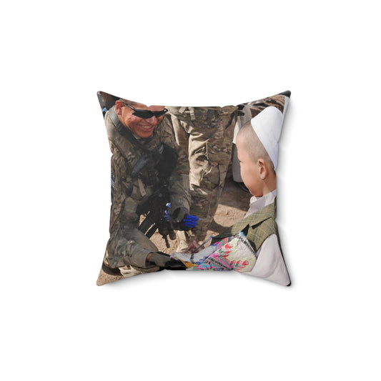U.S. Army Sgt. Aloysius Goodshield, a squad leader Decorative Accent Square Pillow