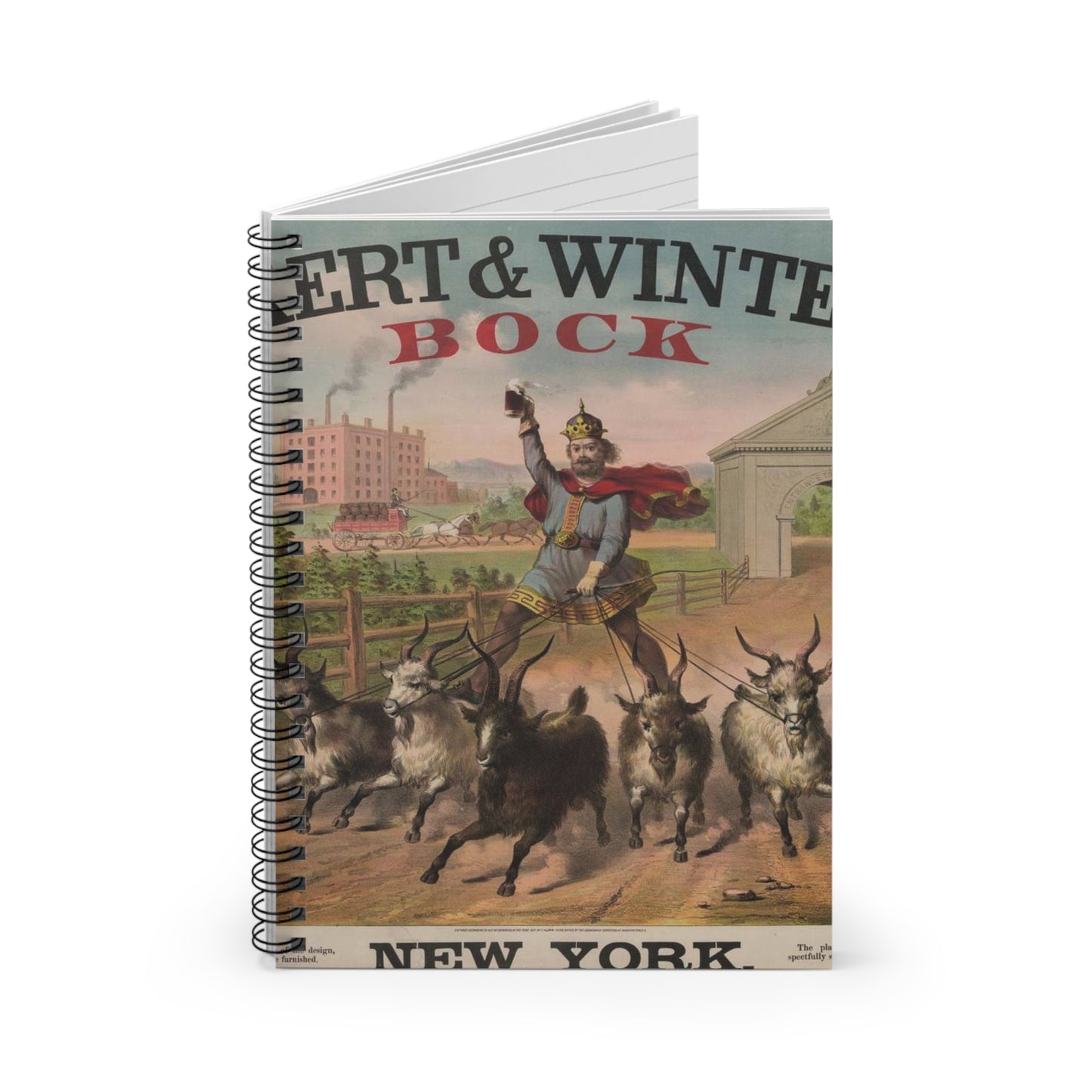 Eckert & Winter's Bock - New York Spiral Bound Ruled Notebook with Printed Cover