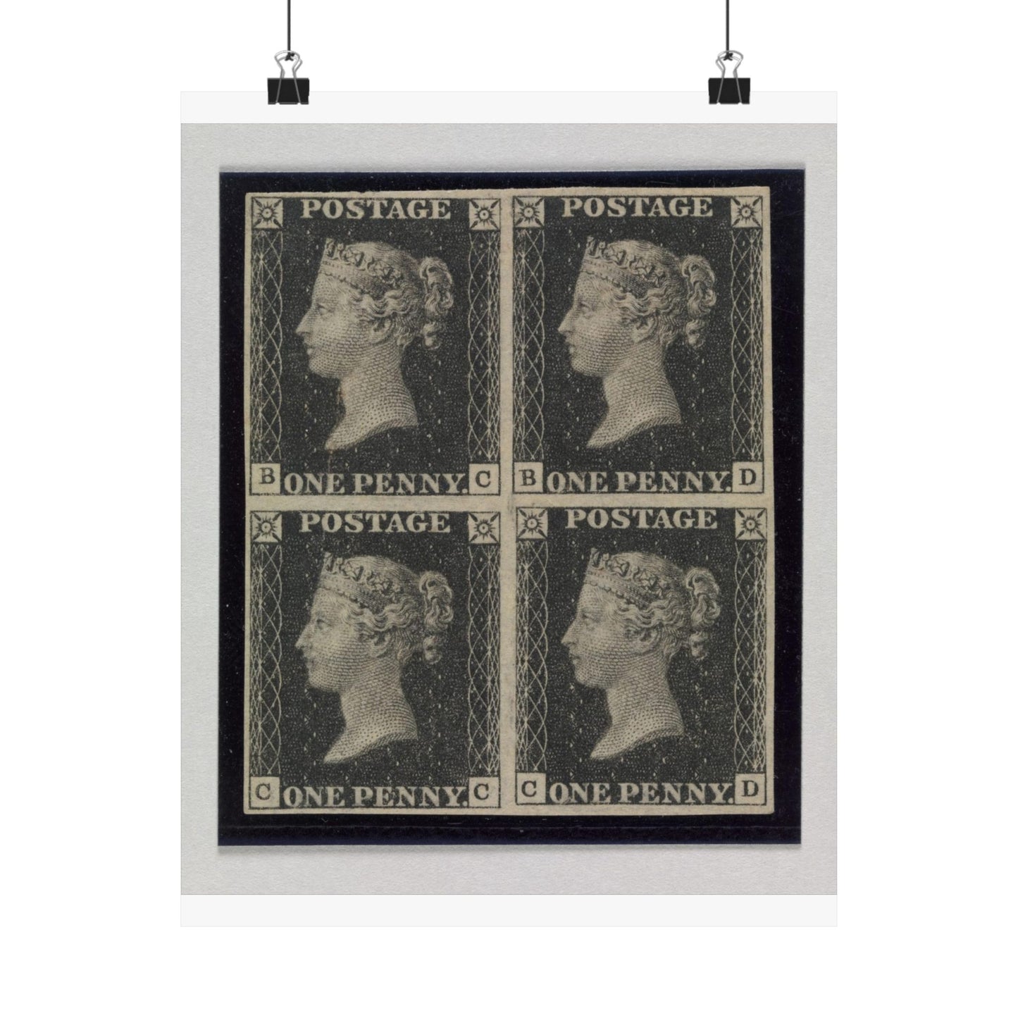 "Penny Black" postage stamps - postal stamp High Quality Matte Wall Art Poster for Home, Office, Classroom