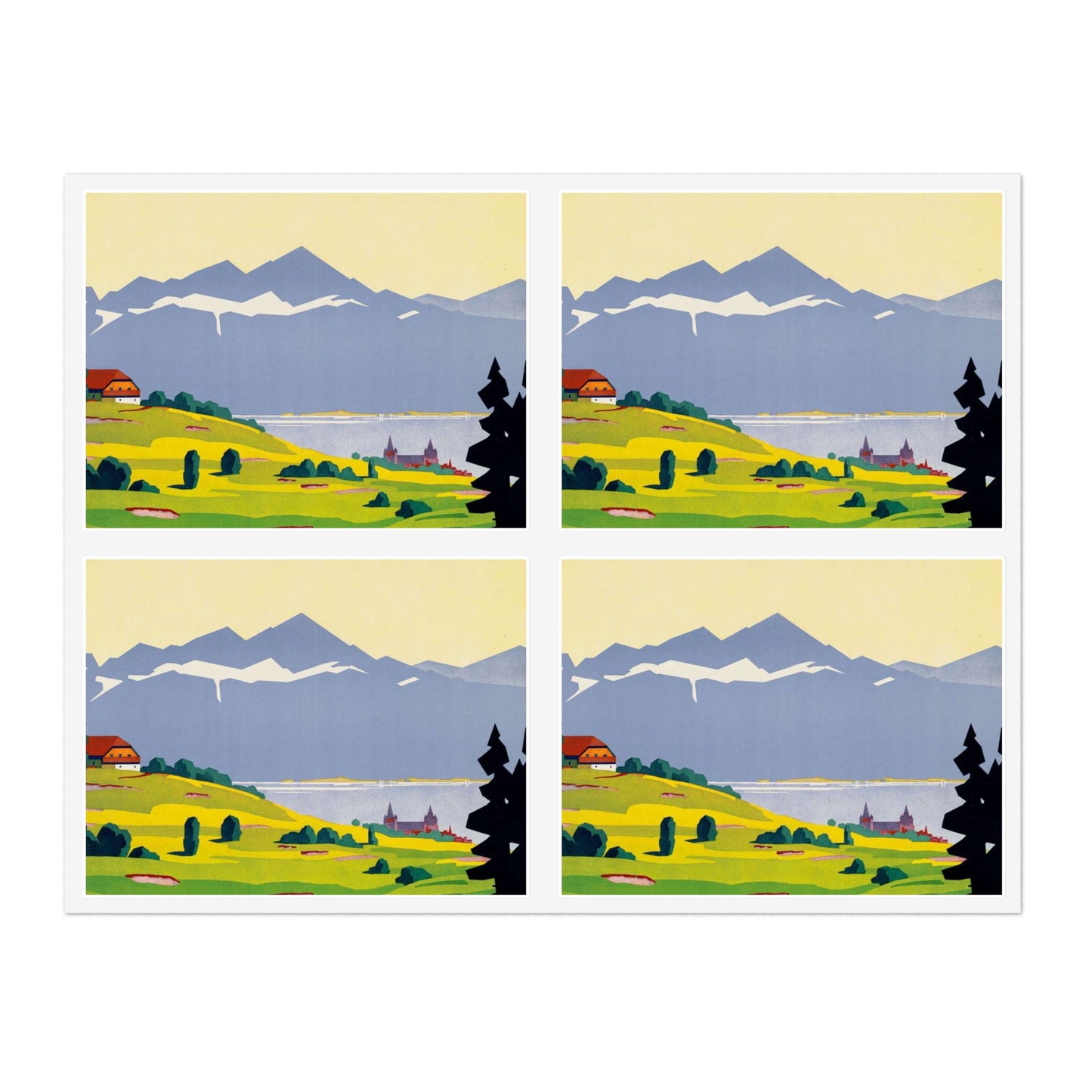 Poster - Golf. Lausanne - Public domain lithograph Laminated UV Protective Vinyl Stickers