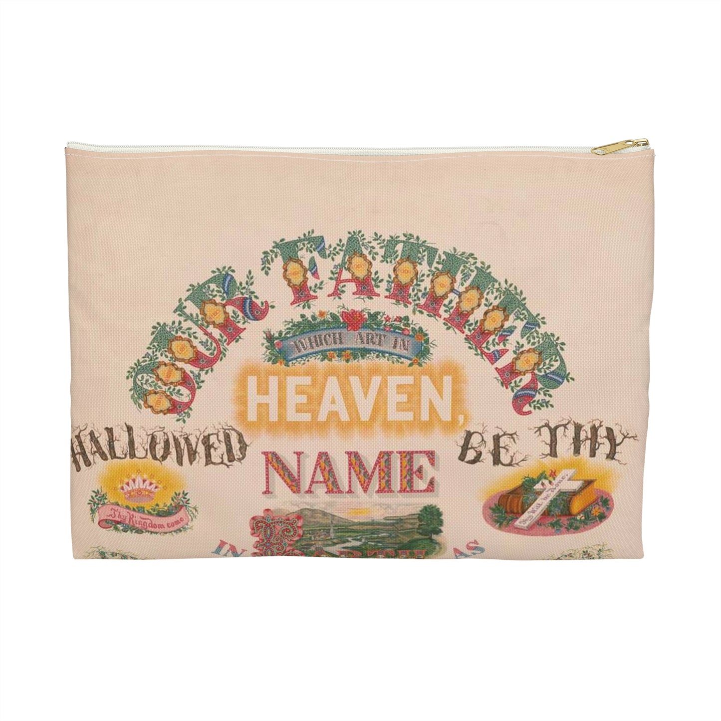 Our Father which art in Heaven - Public domain dedication image Large Organizer Pouch with Black Zipper