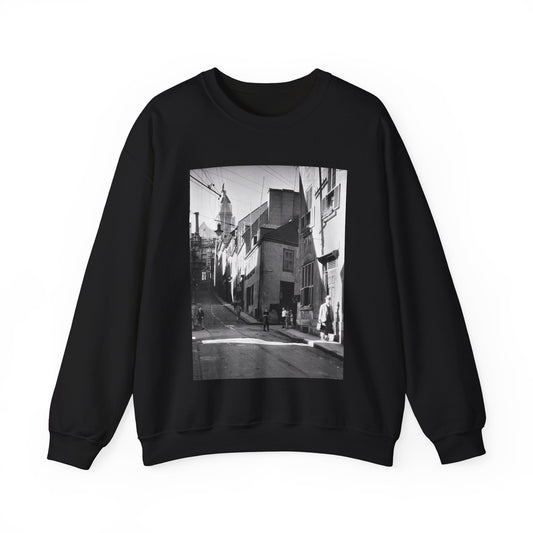 Rue St-Flavien, Quebec City, 1932 Black Heavy Blend Adult Crew Neck SweatShirt