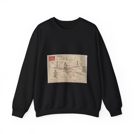 Patent drawing - for a Flying Machine Public domain  image Black Heavy Blend Adult Crew Neck SweatShirt