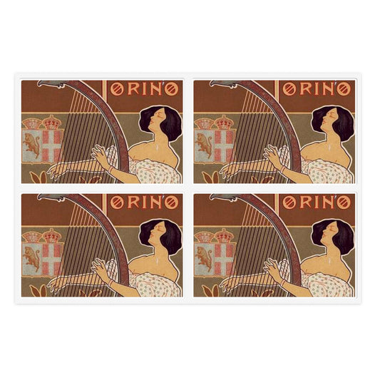 Affiche italienne pour le "Théâtre royal de Turin" Laminated UV Protective Vinyl Stickers