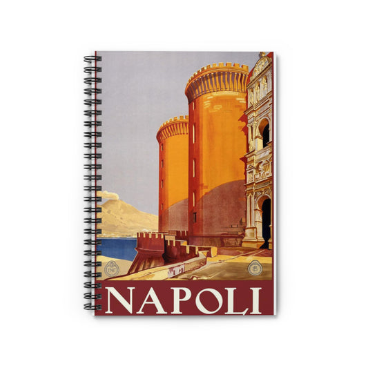 Napoli. Vintage Travel Poster., Italy Spiral Bound Ruled Notebook with Printed Cover