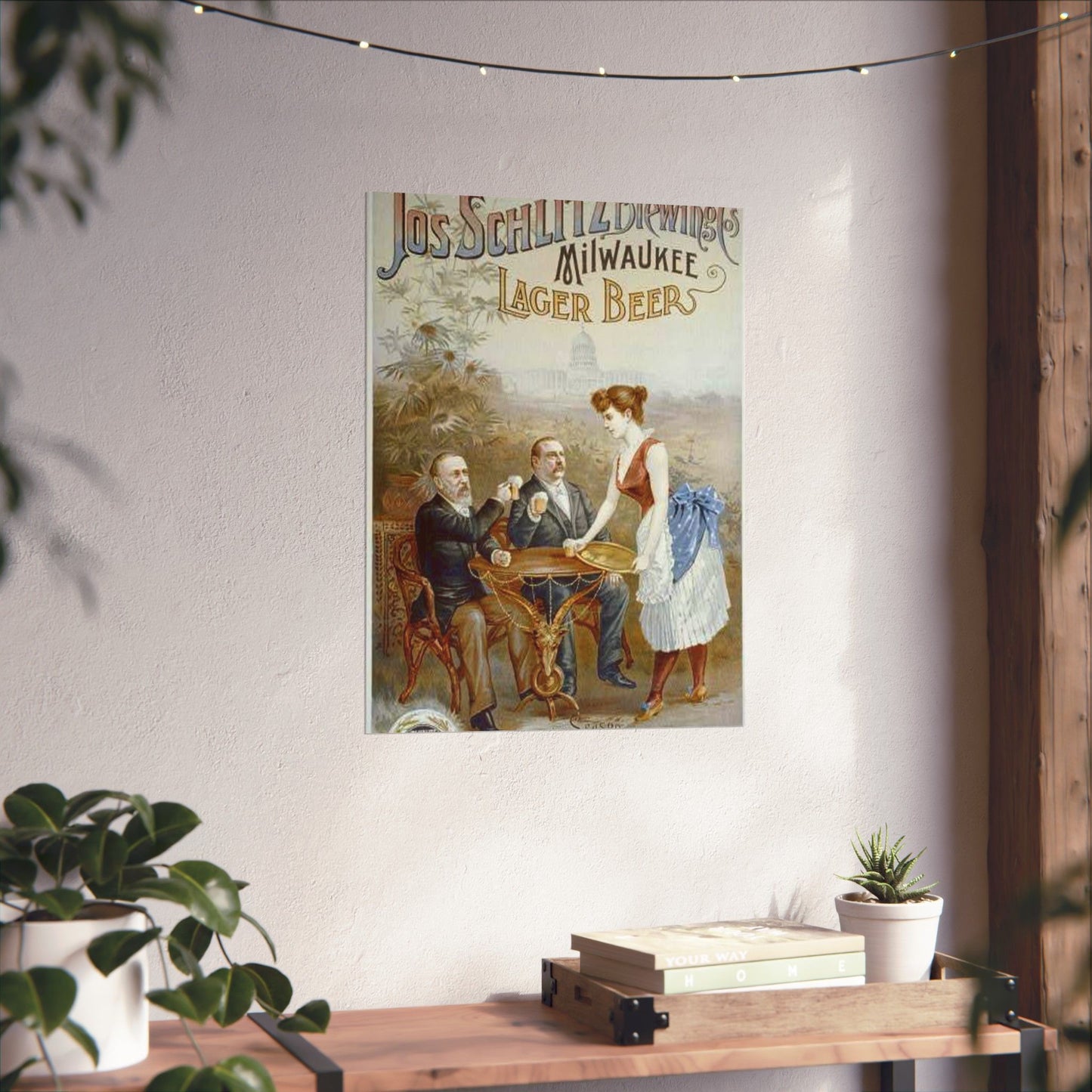 The whole nation enjoys Jos Schlitz Brewing Cos' Milwaukee lager beer High Quality Matte Wall Art Poster for Home, Office, Classroom