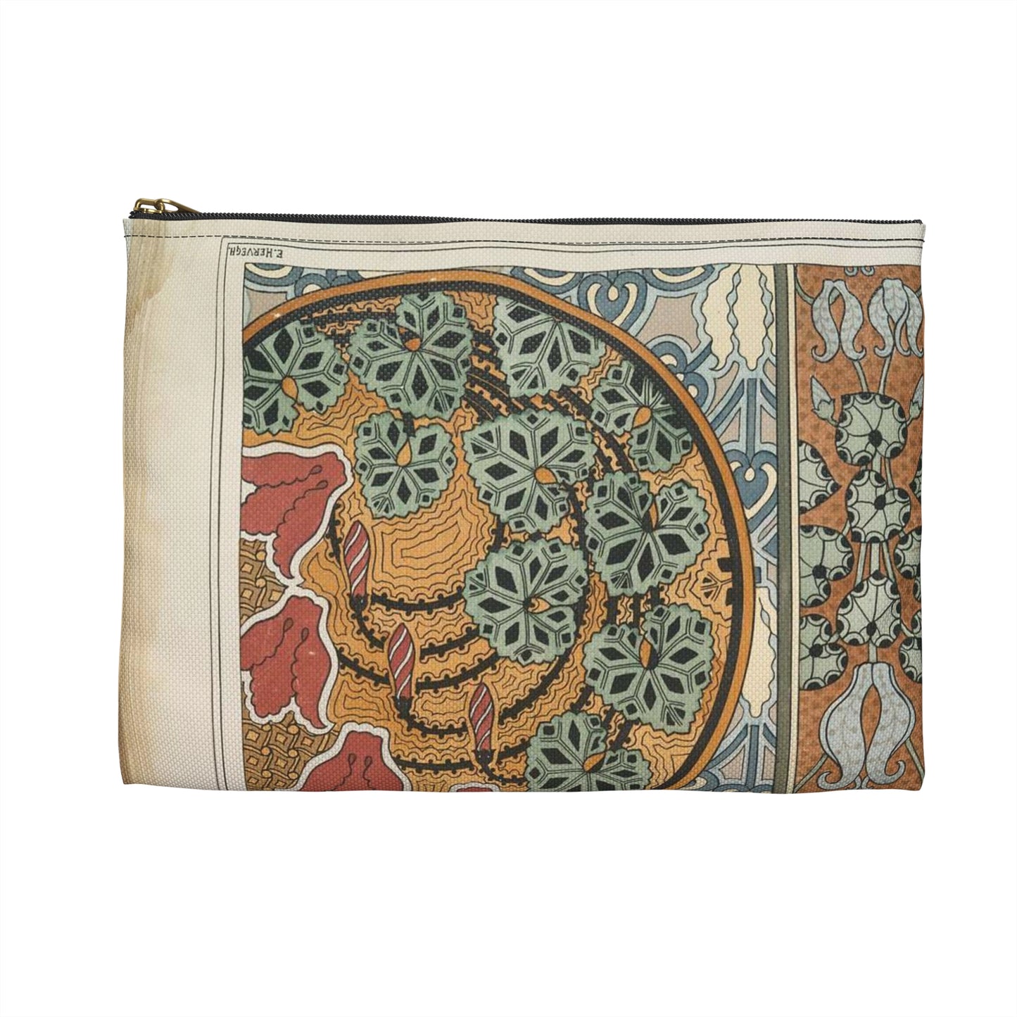 Cyclamen, E. Hervegh. Eugene Grasset, compiler Large Organizer Pouch with Black Zipper