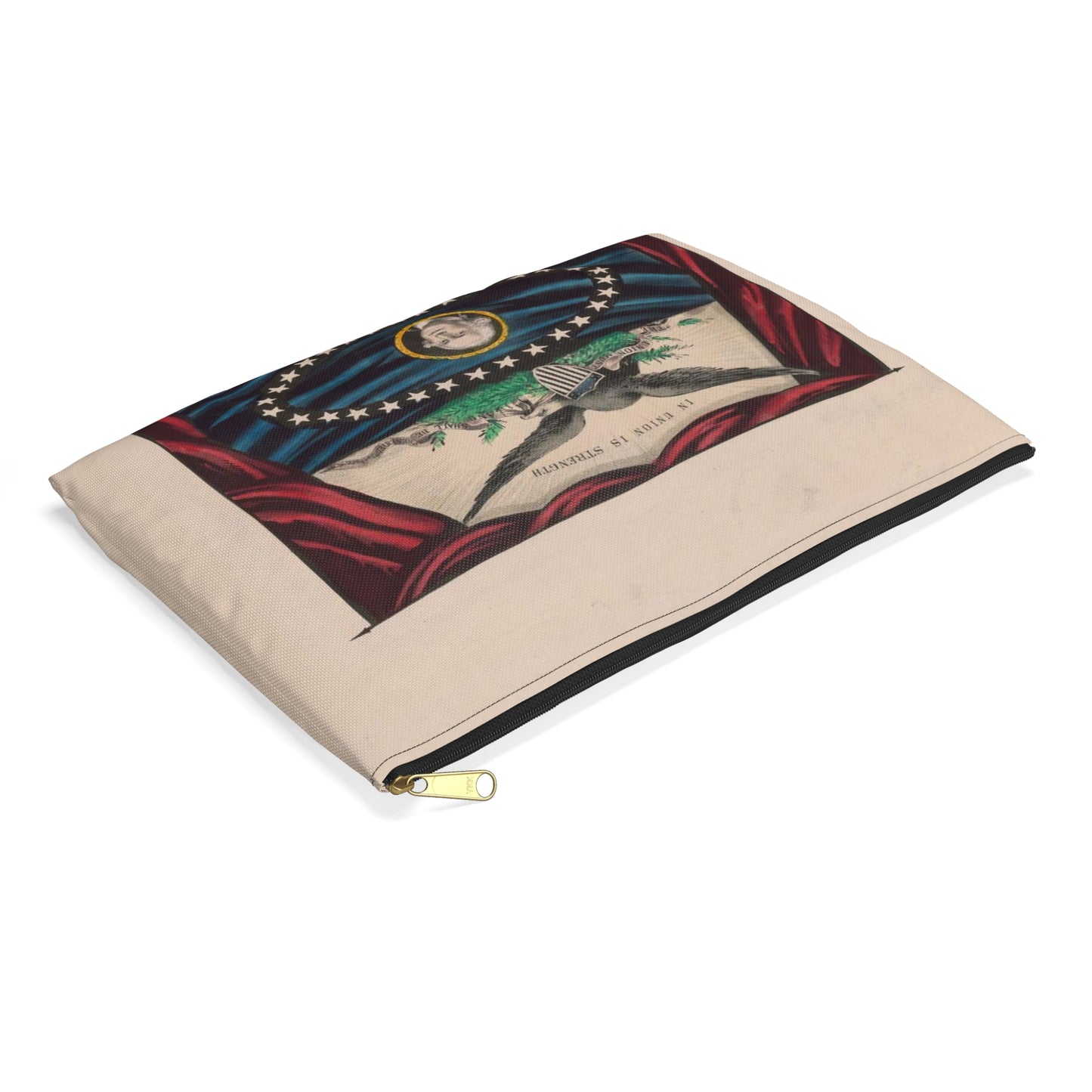 Grand, national, democratic banner - press onward - portraits from daguerreotype / lith. & pub. by N. Currier. Large Organizer Pouch with Black Zipper