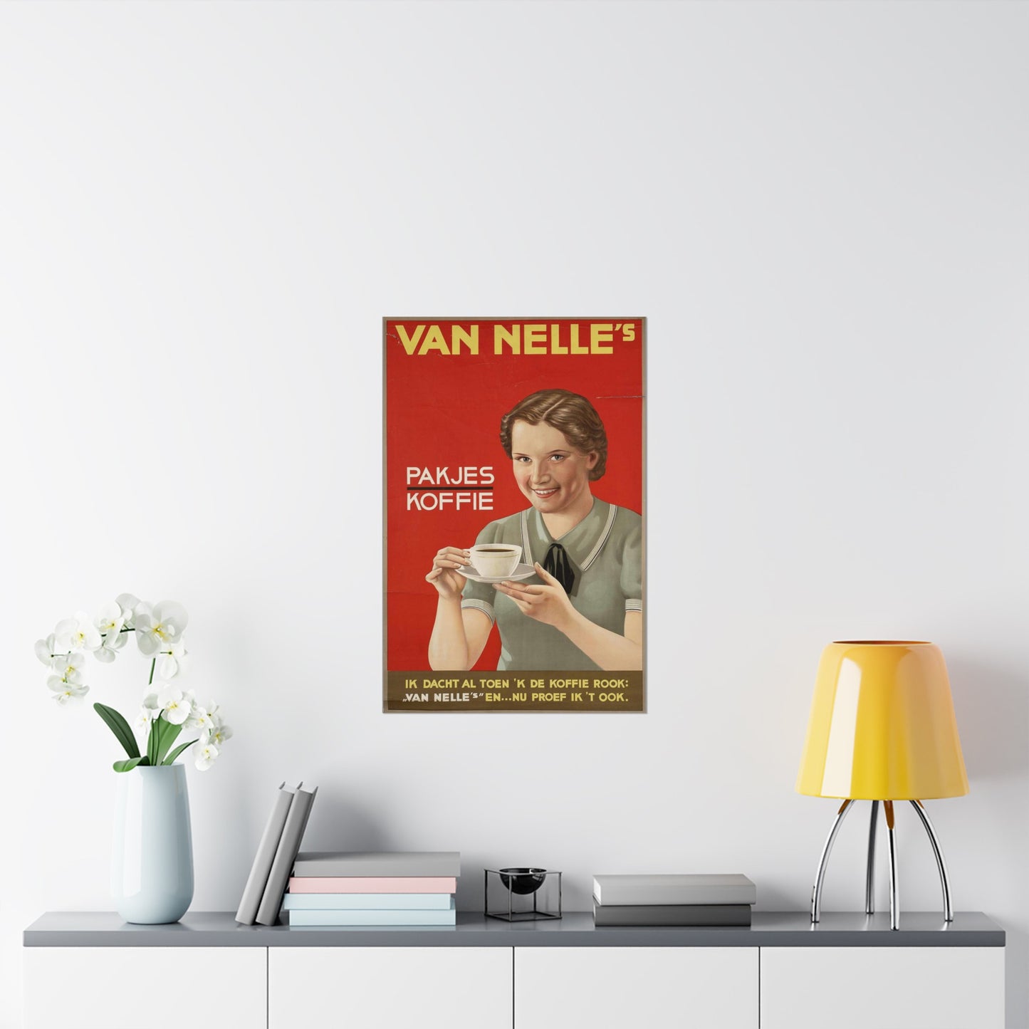 Van Nelle's pakjes koffie1936, Art Deco Poster High Quality Matte Wall Art Poster for Home, Office, Classroom