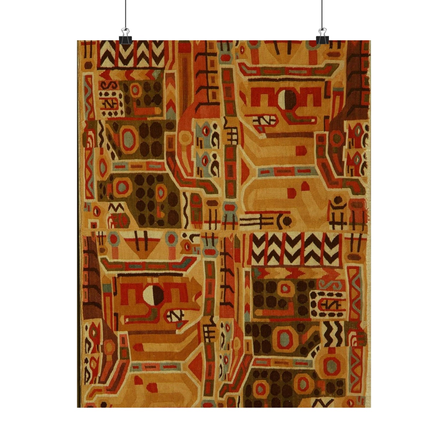 Tunic Fragment, 9th century - Public domain museum image. A rug with a design on it High Quality Matte Wall Art Poster for Home, Office, Classroom