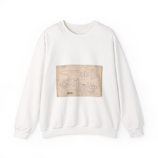 Patent drawing - Drawing of Improvements in Magneto-electric Telegraphs Public domain  image White Heavy Blend Adult Crew Neck SweatShirt