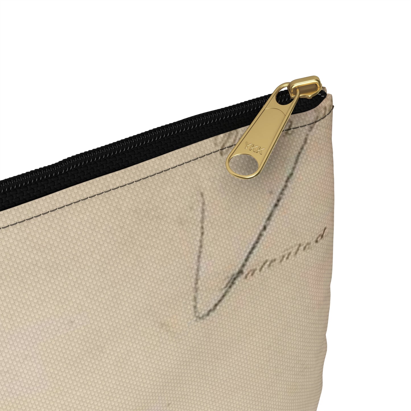 Patent drawing - Drawing of a Harp Guitar Public domain  image Large Organizer Pouch with Black Zipper