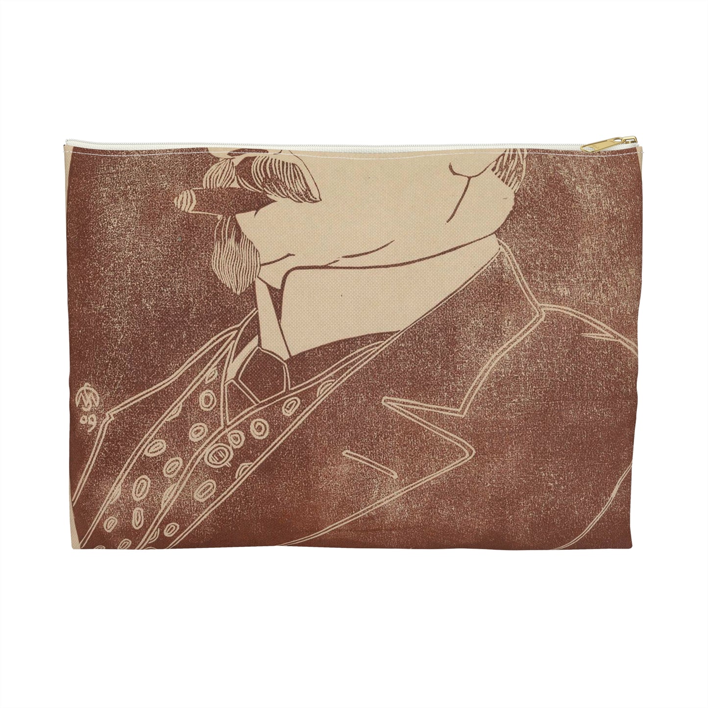 Samuel Jessurun de Mesquita - Portret van een onbekende man met sigaar Large Organizer Pouch with Black Zipper