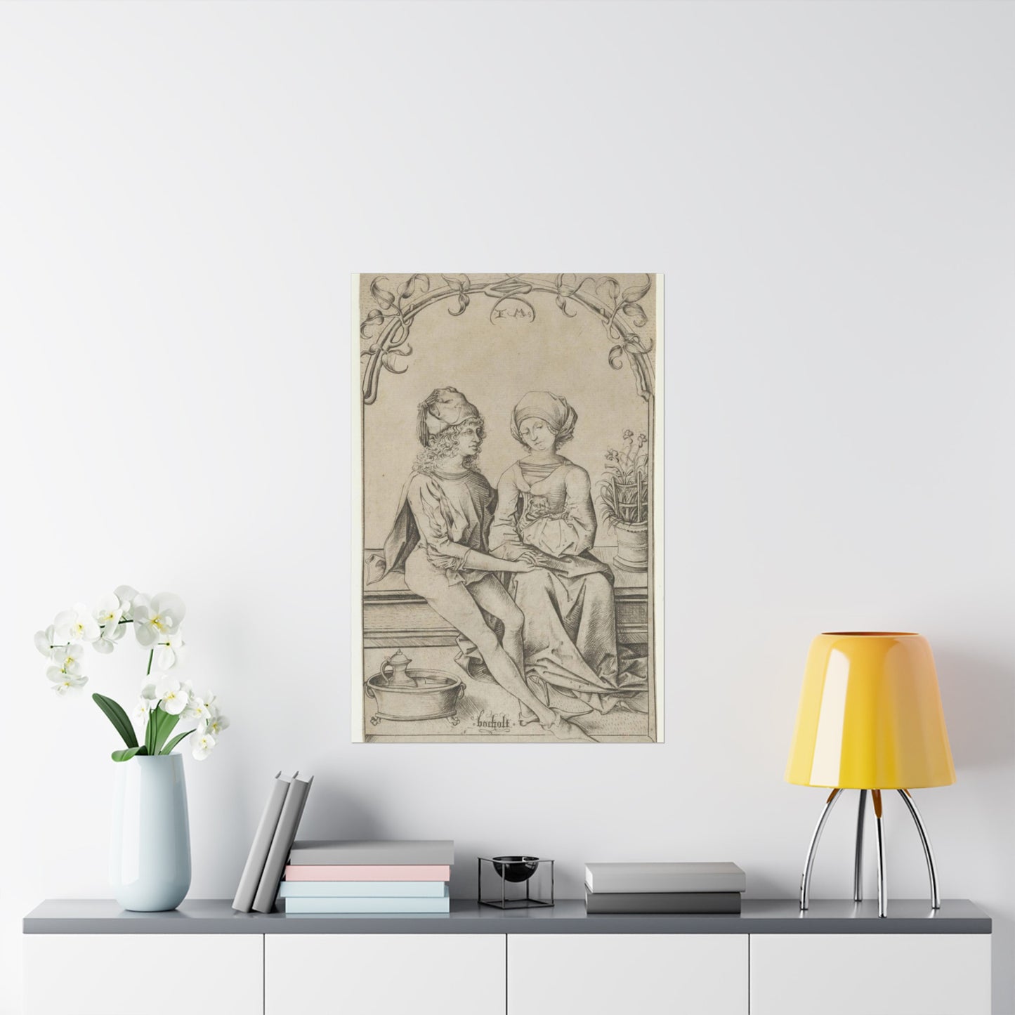 The Lovers, Israhel van Meckenem, Israhel van Meckenem High Quality Matte Wall Art Poster for Home, Office, Classroom