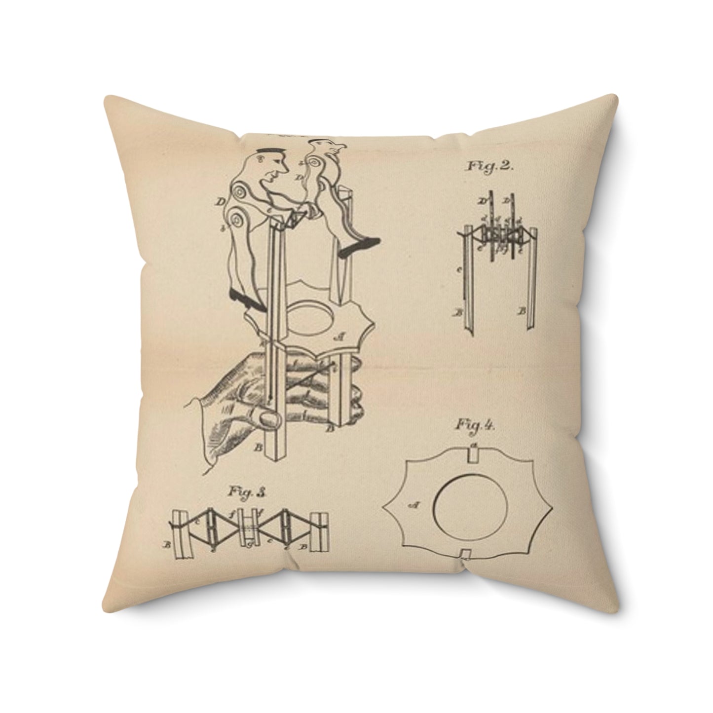 Patent drawing - for a Toy Gymnast Public domain  image Decorative Accent Square Pillow