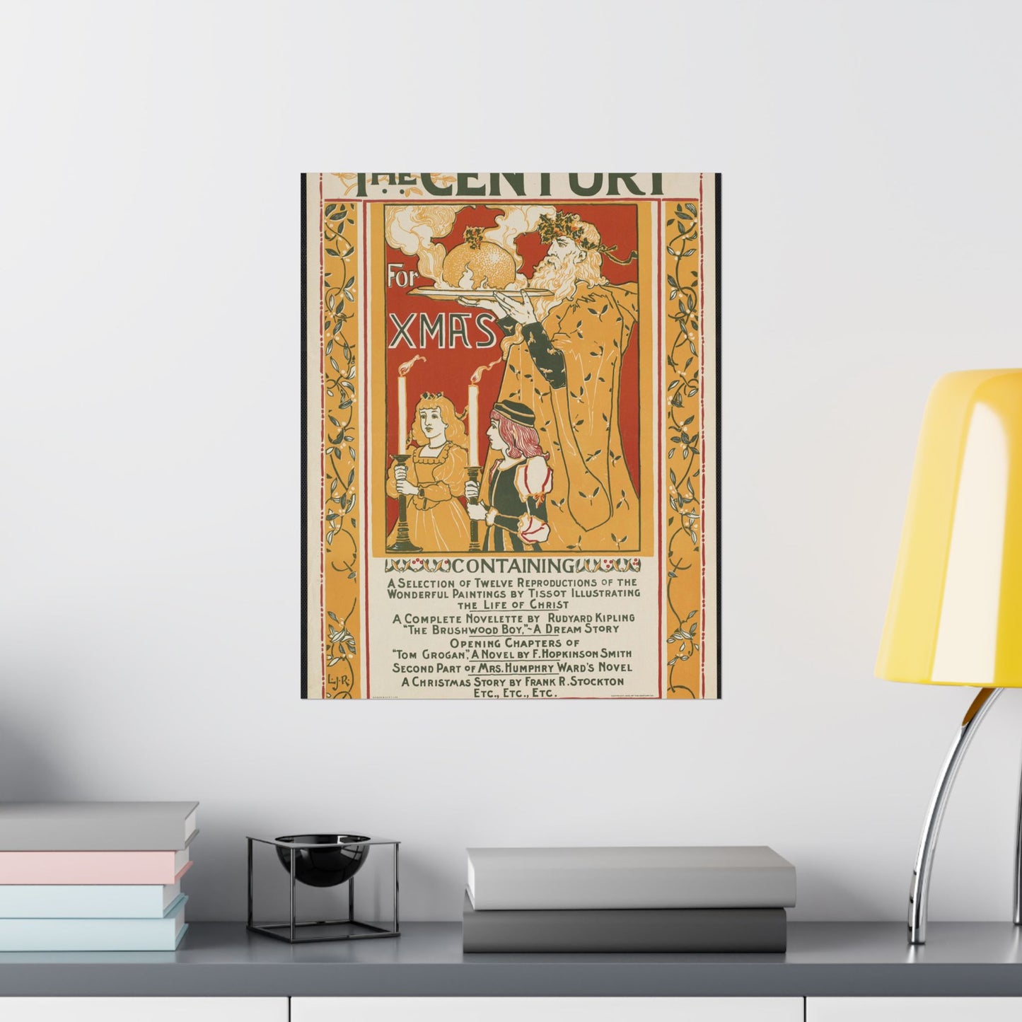 Louis Rhead - The century for Xmas, Art Nouveau poster High Quality Matte Wall Art Poster for Home, Office, Classroom