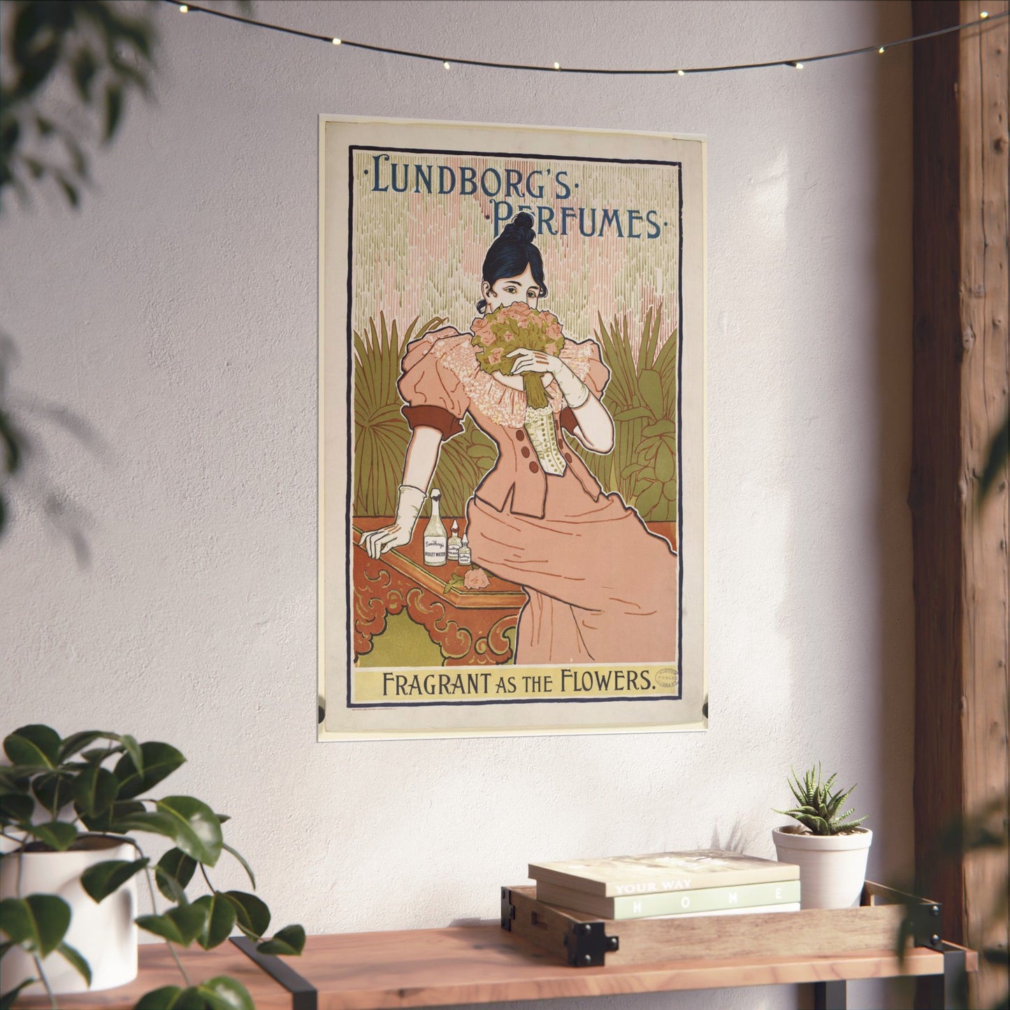 Lundborg's perfumes, Art Nouveau poster High Quality Matte Wall Art Poster for Home, Office, Classroom