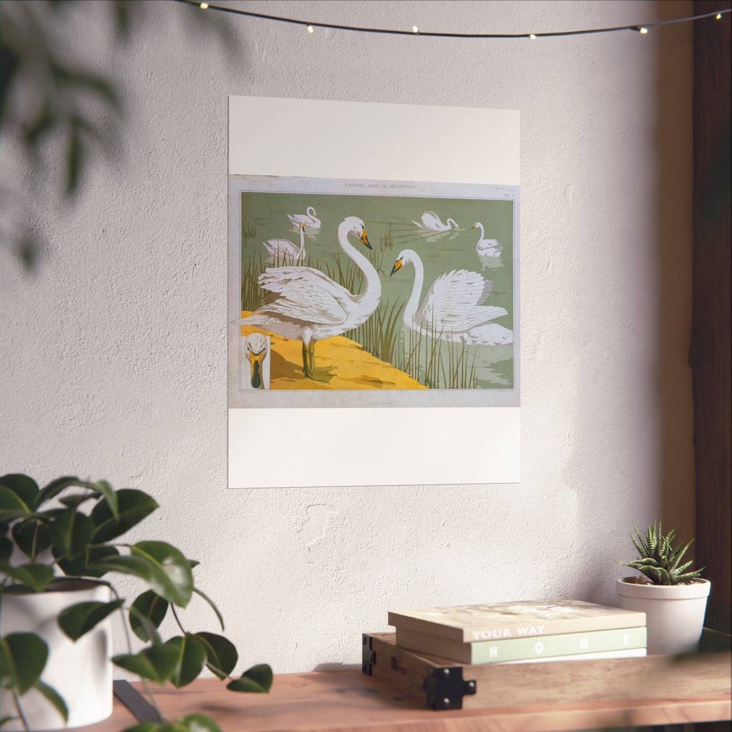 Cygne sauvage - Art nouveau public domain image High Quality Matte Wall Art Poster for Home, Office, Classroom