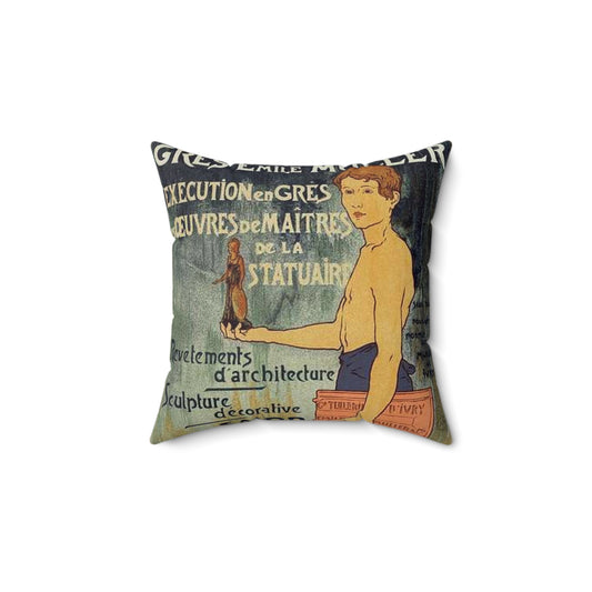 Affiche pour la "Grande Tuilerie d'Ivry" (Usine Émile Muller). Decorative Accent Square Pillow