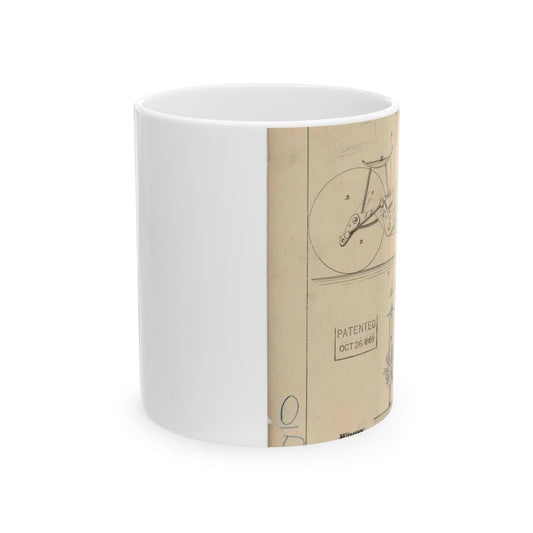 Patent drawing - Drawing of Velocipede Public domain  image Beautiful Novelty Ceramic Coffee Mug 11oz