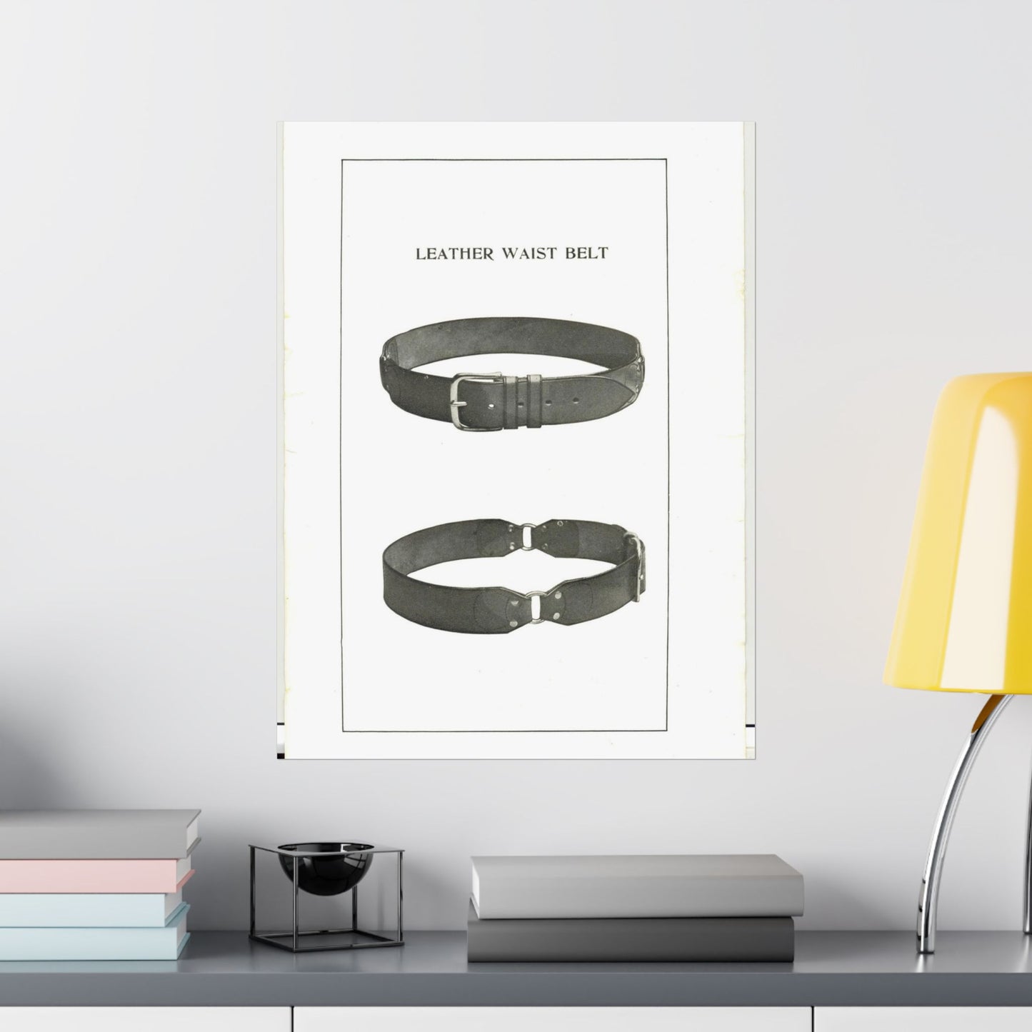 Patent drawing - Leather Waist Belt - . Public domain  image High Quality Matte Wall Art Poster for Home, Office, Classroom