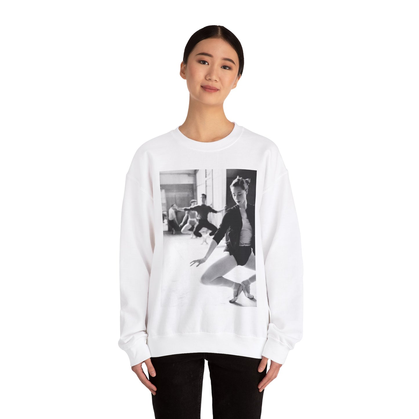 [New York City Ballet, Rehearsal] White Heavy Blend Adult Crew Neck SweatShirt