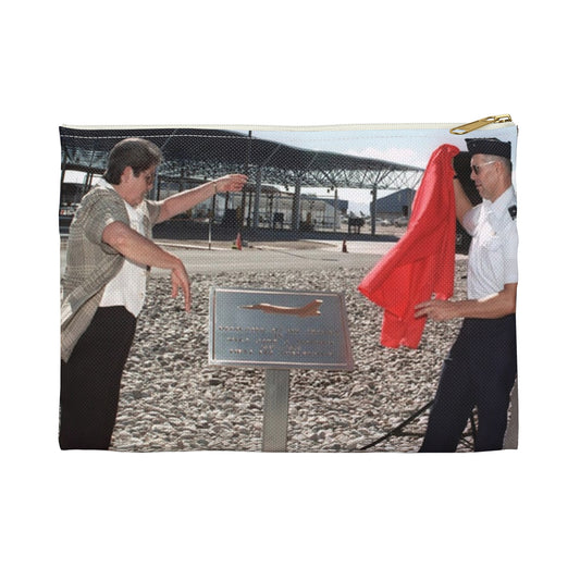 In memory of US Air Force MASTER Sergeant Jamie Solomon, US Air Force Brigadier General Mensching and Mrs. Solomon unveil the dedication of the new POL facilities in Tucson, Arizona Large Organizer Pouch with Black Zipper