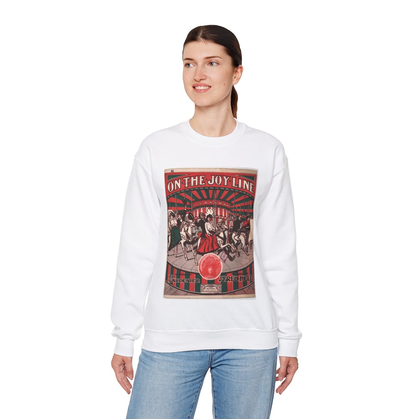 On the joy line - Public domain American sheet music White Heavy Blend Adult Crew Neck SweatShirt