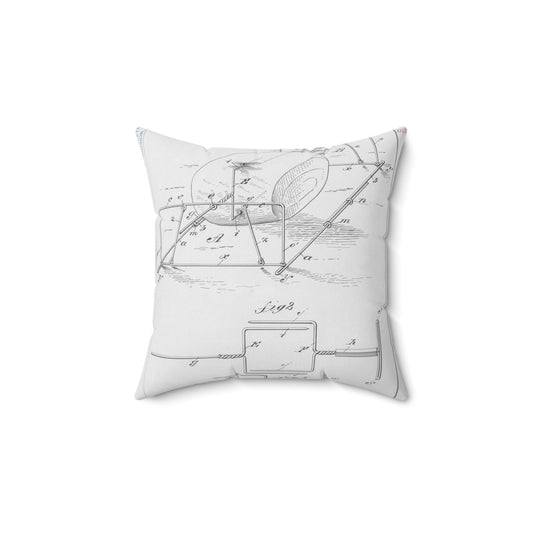 Patent drawing - for M. E. Knight's Spit Public domain  image Decorative Accent Square Pillow
