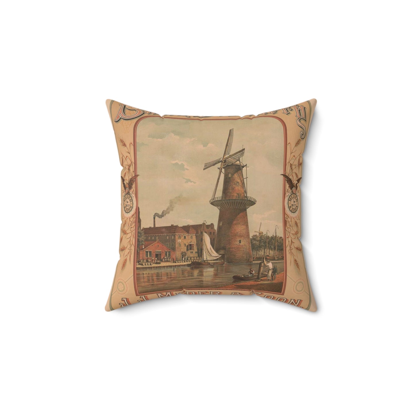 Swan Distillery, J.J. Meder & Zoon, Schiedam Decorative Accent Square Pillow