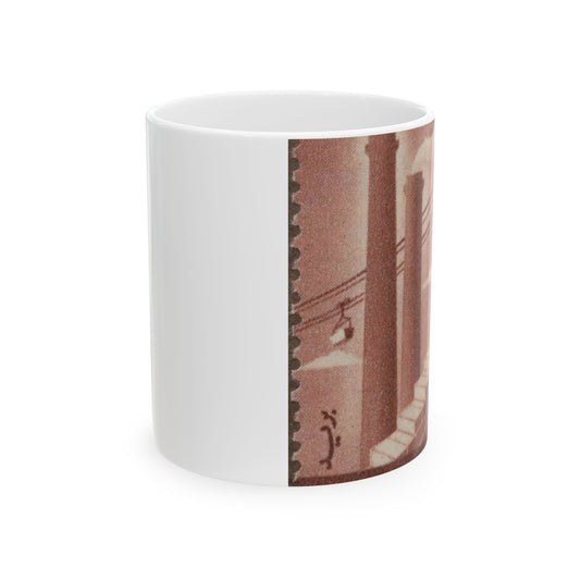 Frimärke ur Gösta Bodmans filatelistiska motivsamling, påbörjad 1950.Frimärke från Förenade Arabstaterna, 1958. Motiv av cement- och byggindustri i Egypten. Beautiful Novelty Ceramic Coffee Mug 11oz