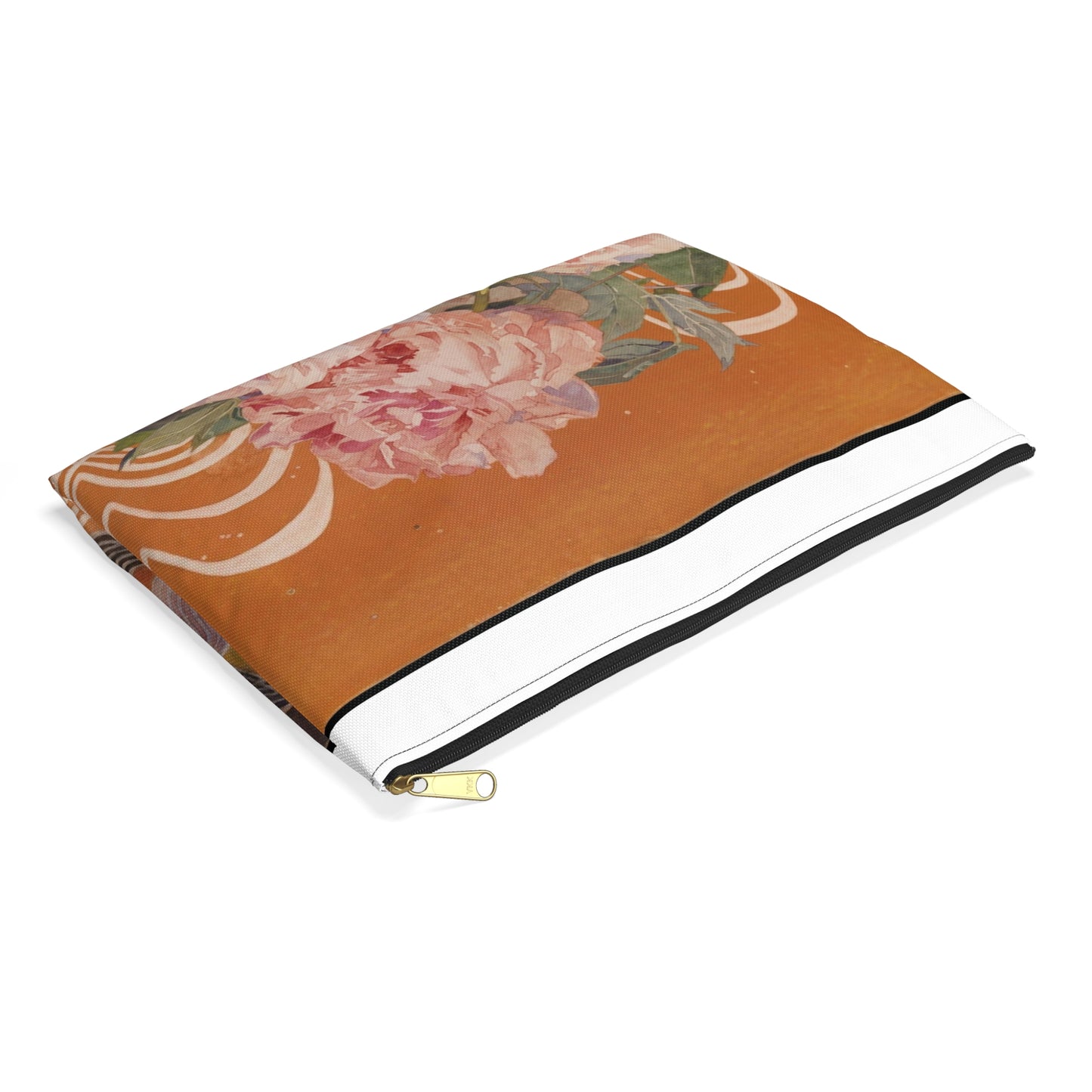 Peonies - Drawing. Public domain image. Large Organizer Pouch with Black Zipper