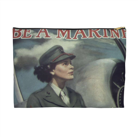 "Be a Marine-Free a Marine to Fight" - NARA - 513679 Large Organizer Pouch with Black Zipper