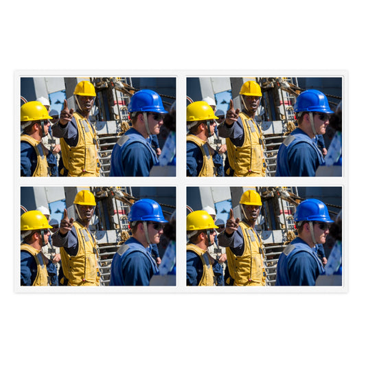 Seaman Glenrick Henry directs crew members as rig captain Laminated UV Protective Vinyl Stickers