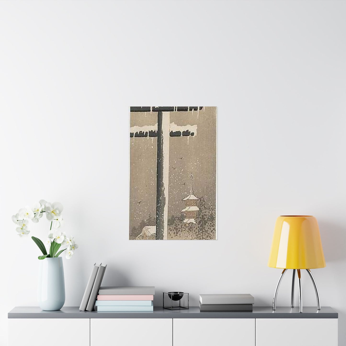 Koson - torii-and-crow-in-the-snow, Ohara Koson High Quality Matte Wall Art Poster for Home, Office, Classroom