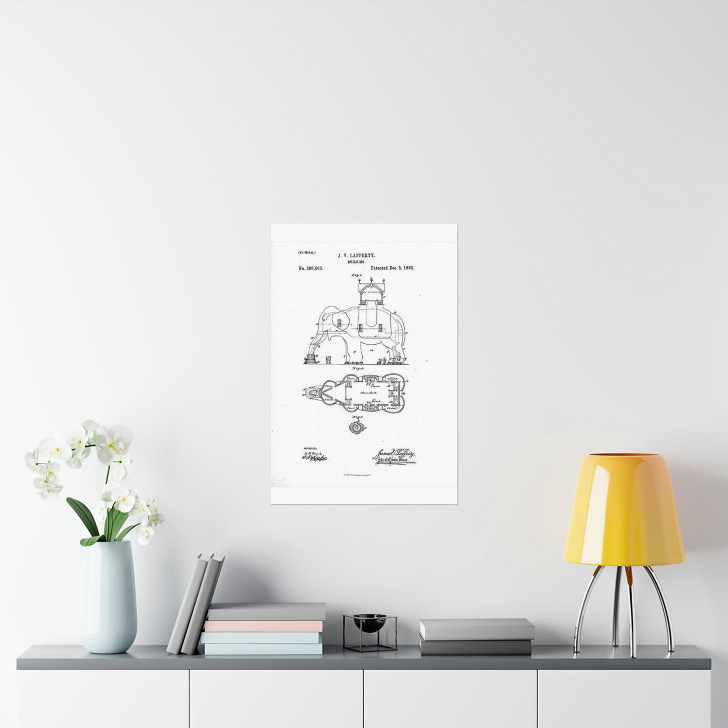 Patent Drawing of Engine - Lucy-USpatent268503 1882 Public domain  image High Quality Matte Wall Art Poster for Home, Office, Classroom