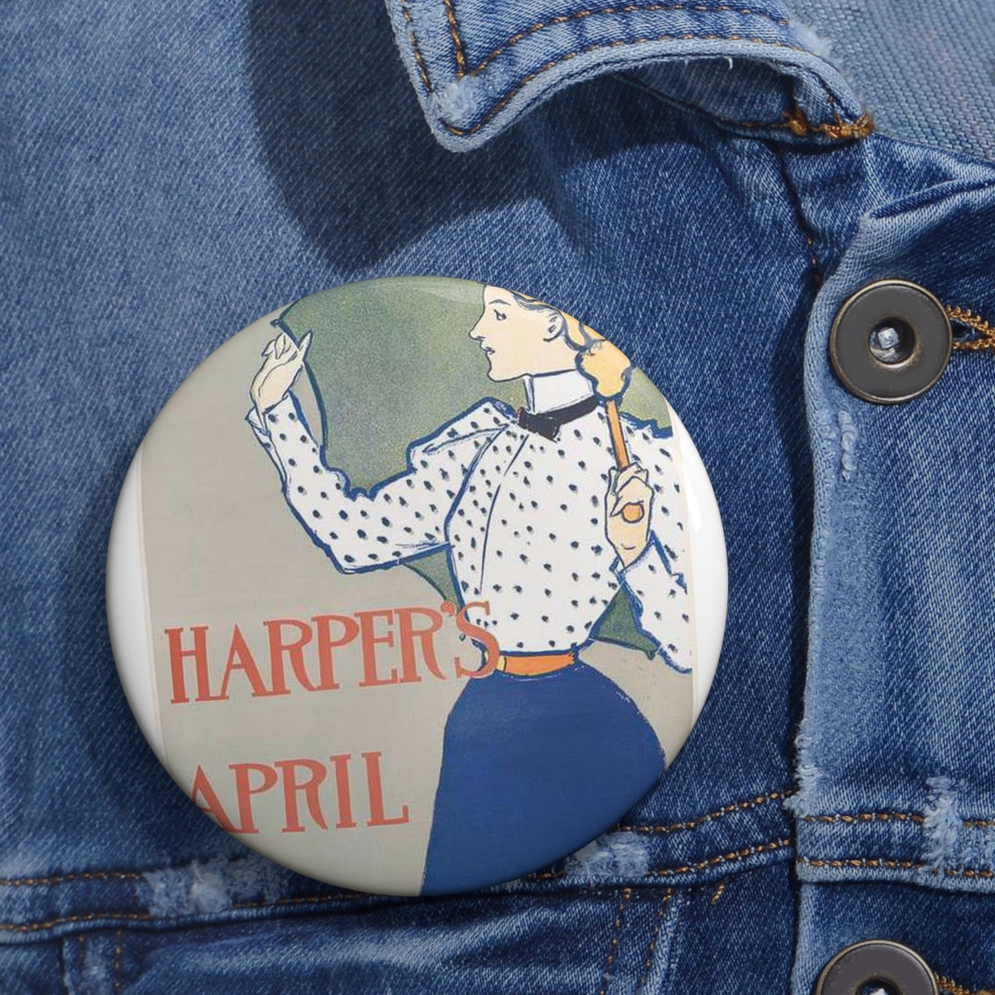 Edward Penfield, Harper's April Pin Buttons with Crisp Design