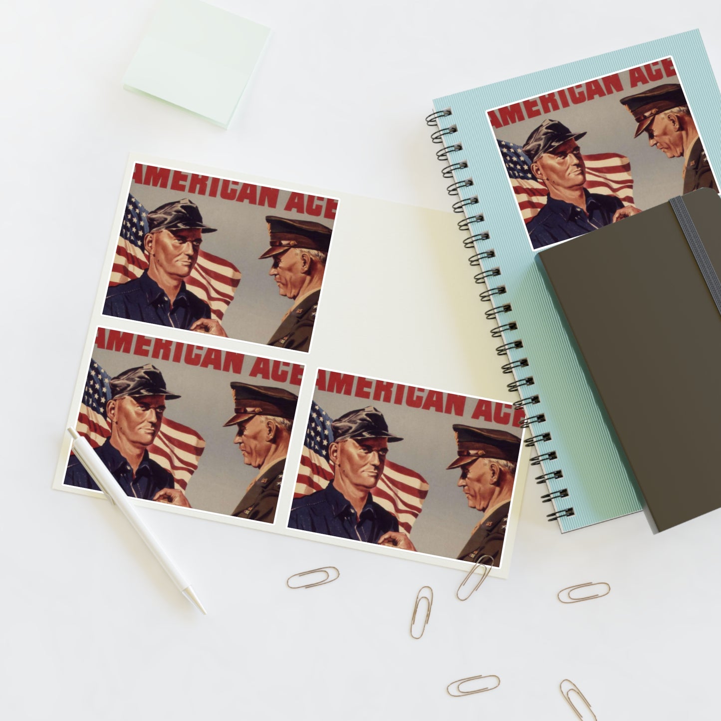 Another American ace^ His guns are shooting down Nazis and Japs right now^ Keep `em firing^ - NARA - 534905 Laminated UV Protective Vinyl Stickers