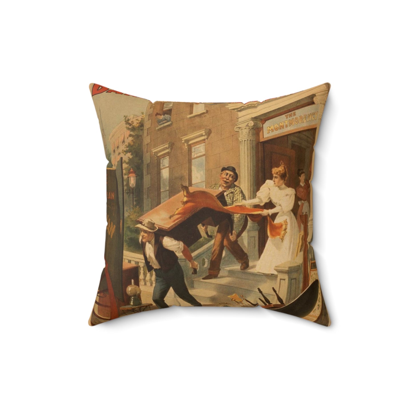 Emily Bancker in the screaming comedy, Our flat Decorative Accent Square Pillow