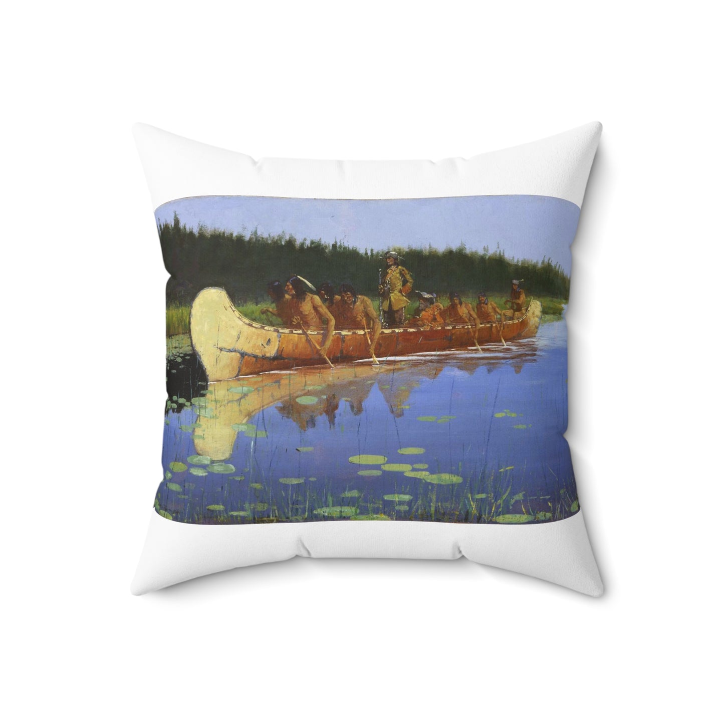 Frederic Remington - Radisson and Groseilliers Decorative Accent Square Pillow