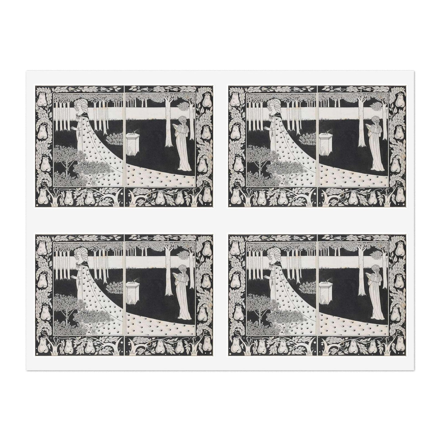 Aubrey Beardsley - La Beale Isould at Joyous Gard Laminated UV Protective Vinyl Stickers