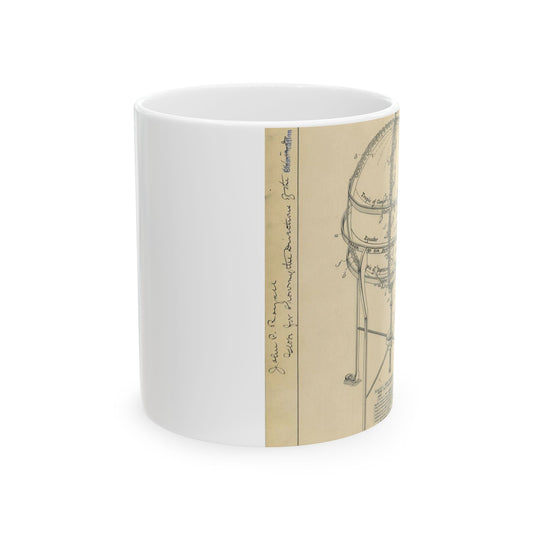 Patent Drawing of Engine - Drawing of a Globe for Showing Direction of the Winds Public domain  image Beautiful Novelty Ceramic Coffee Mug 11oz