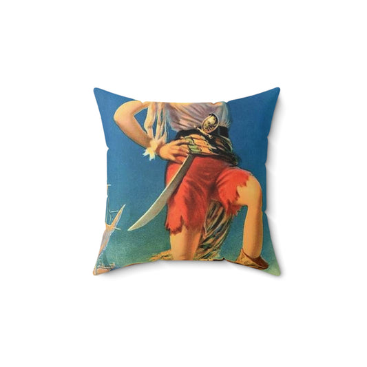 Bringing Home the Treasure, print of painting by Edward Mason Eggleston, 1929, cropped by publisher for narrow calendar Decorative Accent Square Pillow
