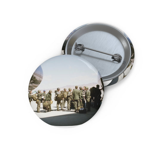 Troops embark a C-141 Starlifter aircraft during exercise Team Spirit (Coronet Spray) Pin Buttons with Crisp Design
