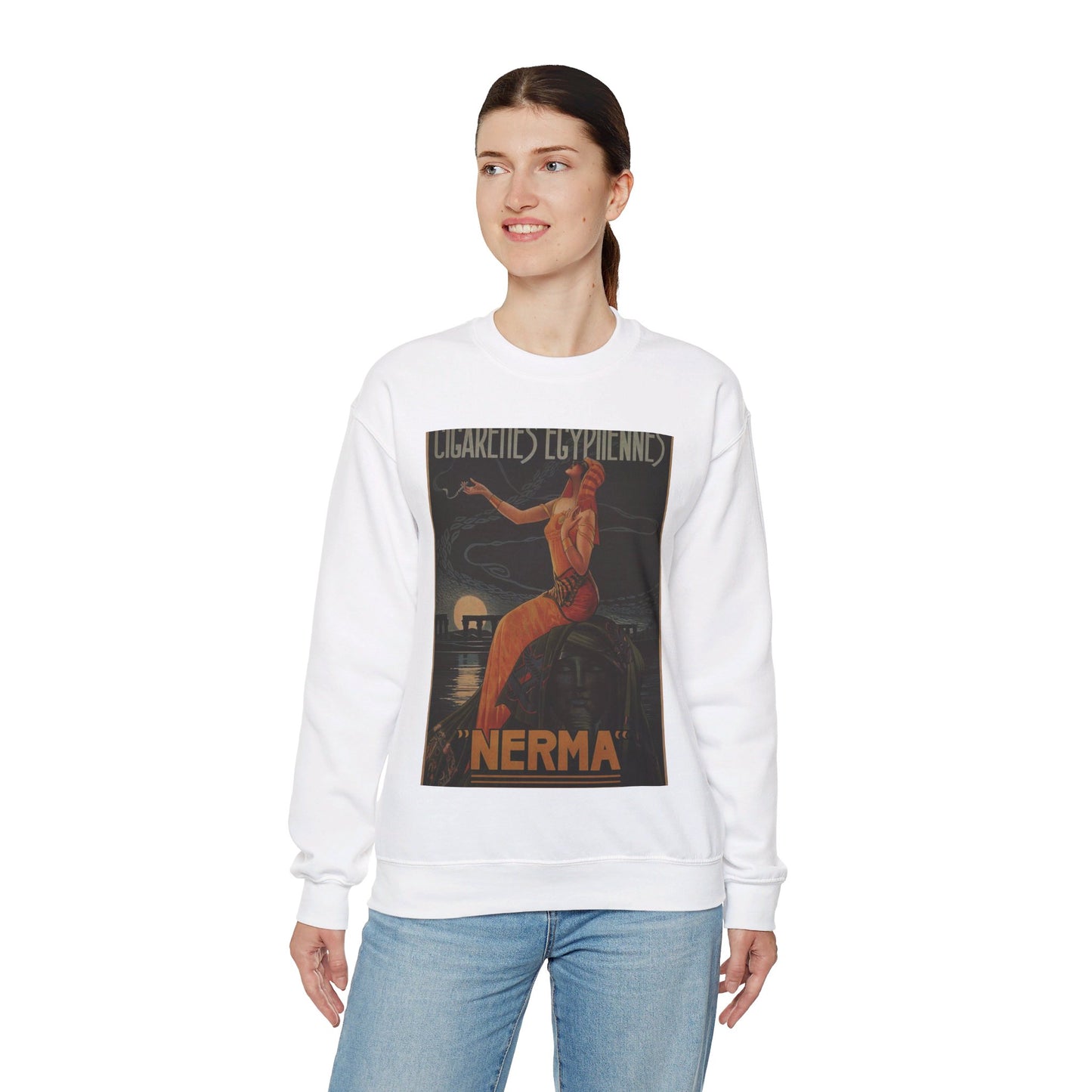 Cigarettes-Egyptiennes-Nerma-Gaspar-Camps-1924 White Heavy Blend Adult Crew Neck SweatShirt