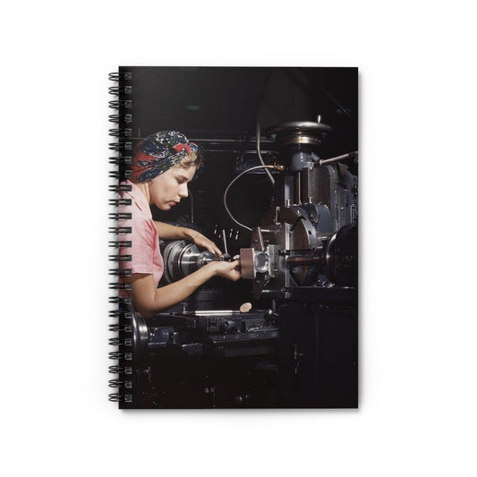Woman machinist, Douglas Aircraft Company, Long Beach, Calif. Spiral Bound Ruled Notebook with Printed Cover