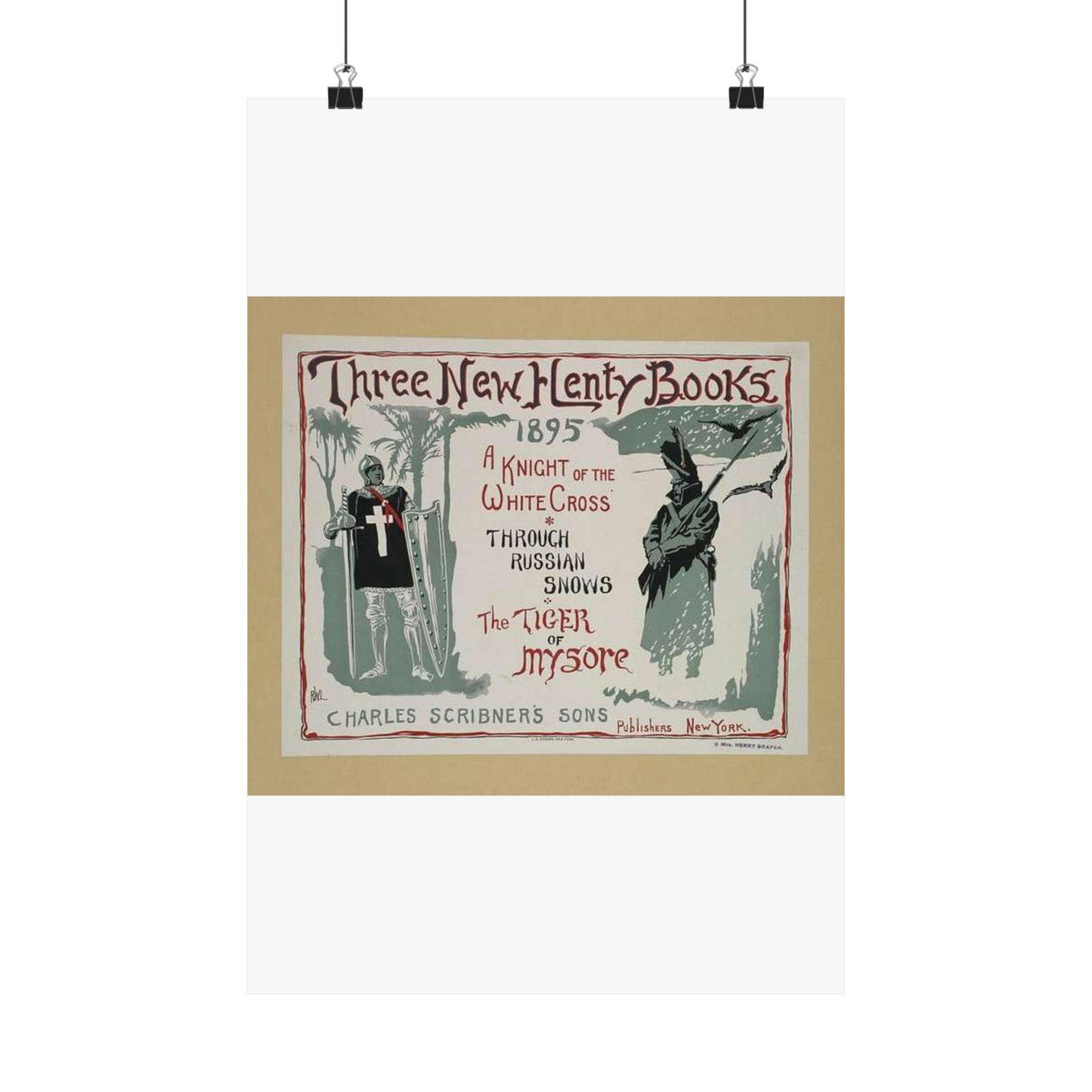 Three new Henty books., Art Nouveau Poster High Quality Matte Wall Art Poster for Home, Office, Classroom