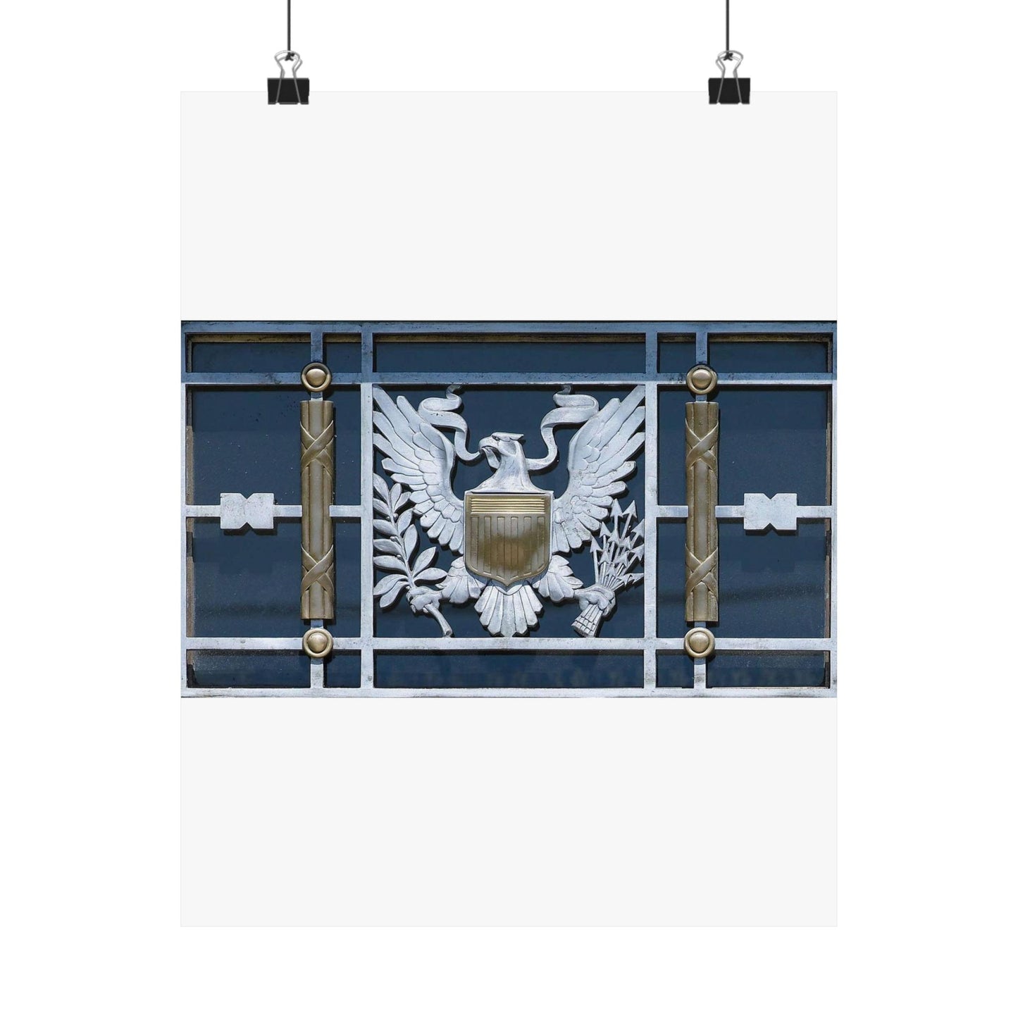 Door detail, Robert J. Nealon Federal Building and U.S. Courthouse, Scranton, Pennsylvania High Quality Matte Wall Art Poster for Home, Office, Classroom